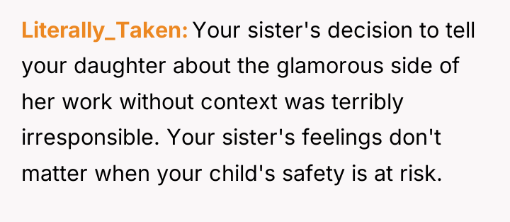 Literally_Taken Your sister's decision to tell your daughter about the...