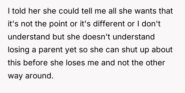 I told her she could tell me all she wants...