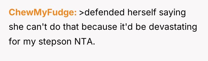 ChewMyFudge >defended herself saying she can't do that because it'd...