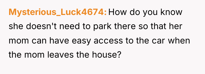 Mysterious_Luck4674 How do you know she doesn't need to park...