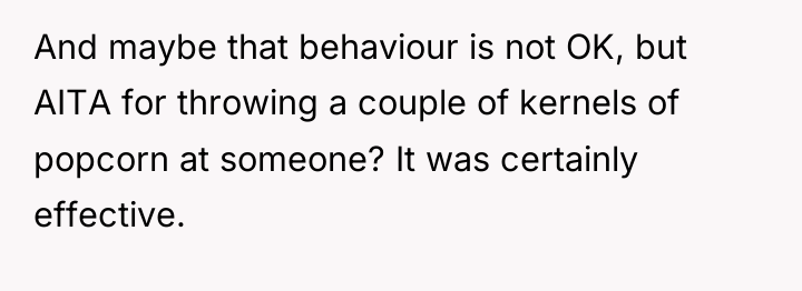 And maybe that behaviour is not OK, but AITA for...