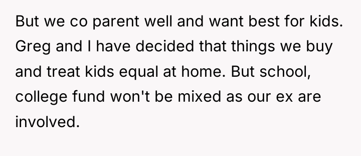 But we co parent well and want best for kids....
