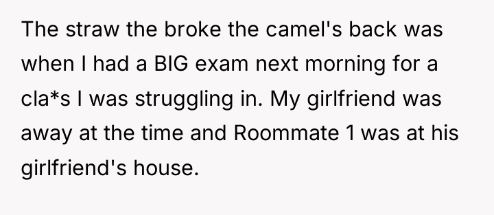 The straw the broke the camel's back was when I...