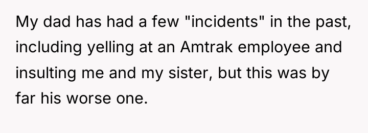 My dad has had a few "incidents" in the past,...
