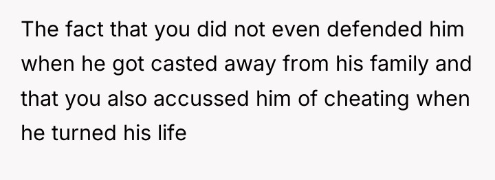 The fact that you did not even defended him when...