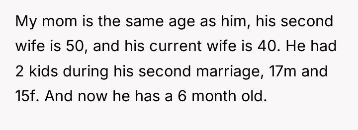My mom is the same age as him, his second...