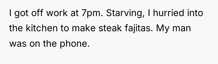 I got off work at 7pm. Starving, I hurried into...