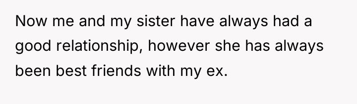 Now me and my sister have always had a good...