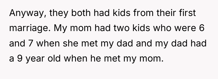 Anyway, they both had kids from their first marriage. My...