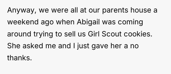 Anyway, we were all at our parents house a weekend...