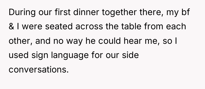 During our first dinner together there, my bf & I...