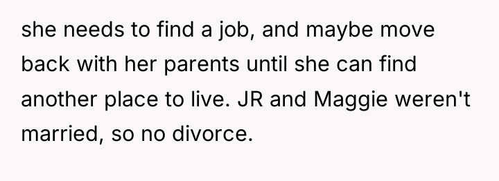 she needs to find a job, and maybe move back...