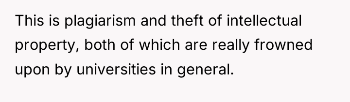 This is plagiarism and theft of intellectual property, both of...