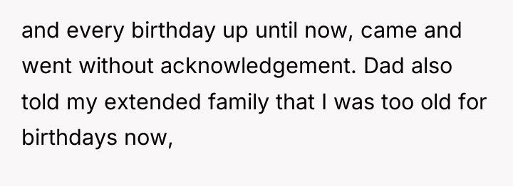 and every birthday up until now, came and went without...