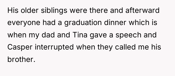 His older siblings were there and afterward everyone had a...