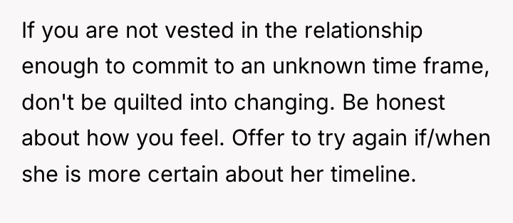 If you are not vested in the relationship enough to...