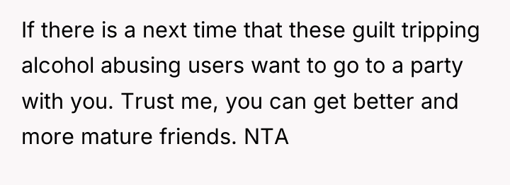 If there is a next time that these guilt tripping...