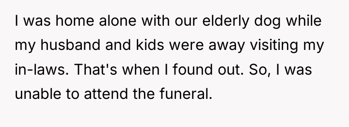 I was home alone with our elderly dog while my...