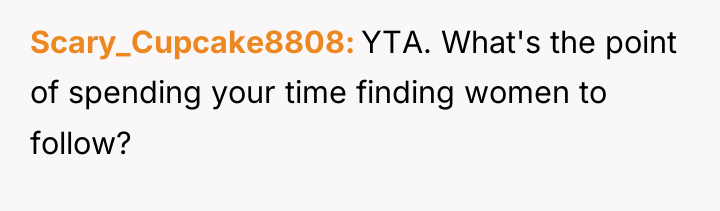 Scary_Cupcake8808 YTA. What's the point of spending your time finding...