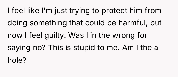 I feel like I'm just trying to protect him from...
