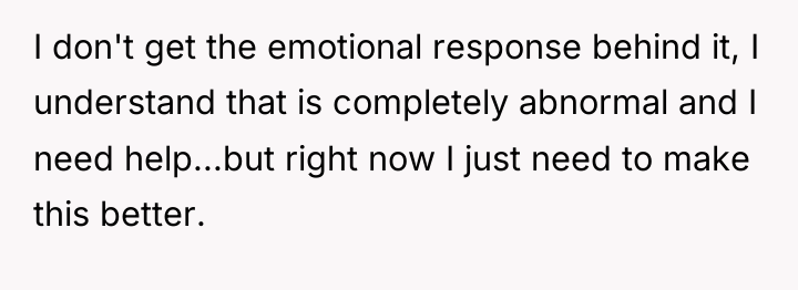 I don't get the emotional response behind it, I understand...