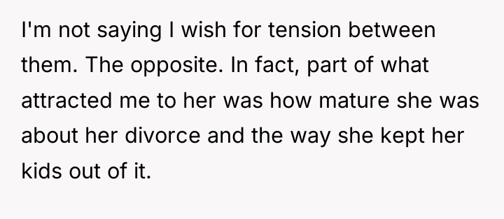 I'm not saying I wish for tension between them. The...