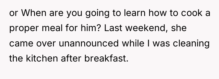 or When are you going to learn how to cook...