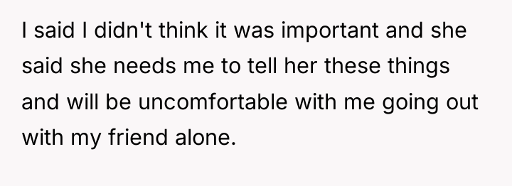 I said I didn't think it was important and she...