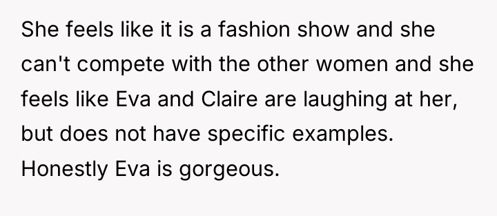 She feels like it is a fashion show and she...