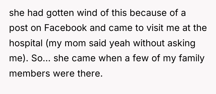 she had gotten wind of this because of a post...