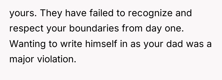 yours. They have failed to recognize and respect your boundaries...