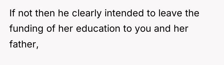 If not then he clearly intended to leave the funding...