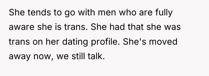 She tends to go with men who are fully aware...