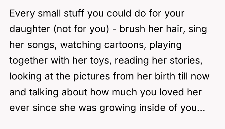 Every small stuff you could do for your daughter (not...