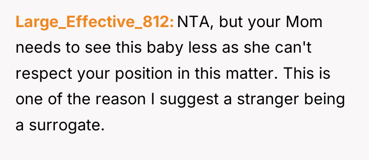 Large_Effective_812 NTA, but your Mom needs to see this baby...