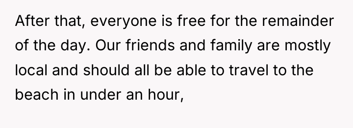After that, everyone is free for the remainder of the...