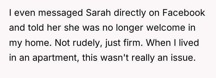I even messaged Sarah directly on Facebook and told her...