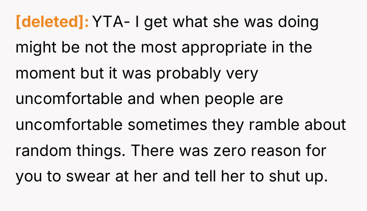 [deleted] YTA- I get what she was doing might be...