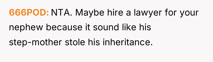 666POD NTA. Maybe hire a lawyer for your nephew because...