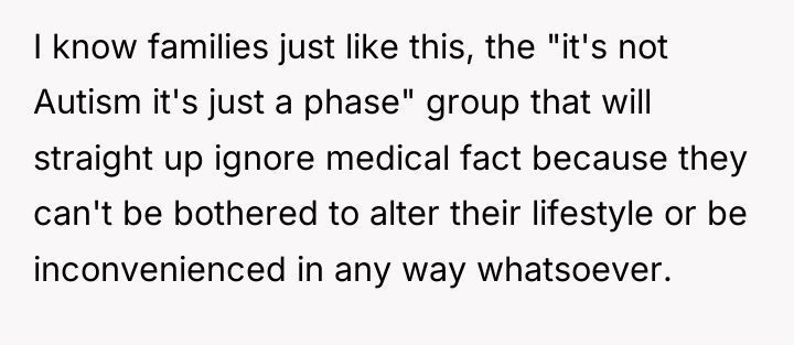 I know families just like this, the "it's not Autism...
