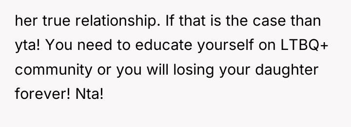 her true relationship. If that is the case than yta!...