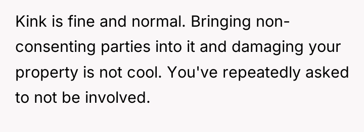 Kink is fine and normal. Bringing non- consenting parties into...