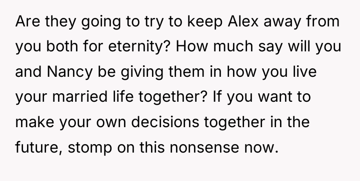 Are they going to try to keep Alex away from...
