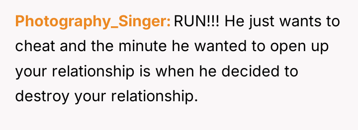 Photography_Singer RUN!!! He just wants to cheat and the minute...