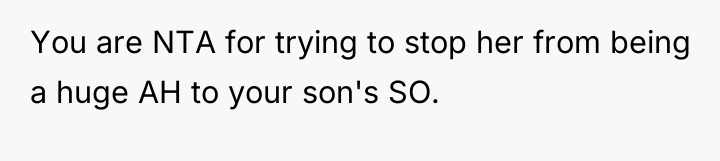 You are NTA for trying to stop her from being...