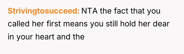 Strivingtosucceed NTA the fact that you called her first means...
