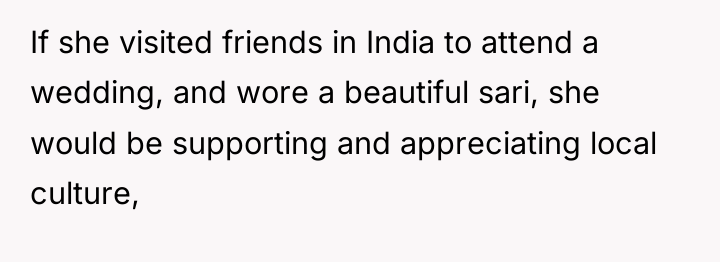 If she visited friends in India to attend a wedding,...