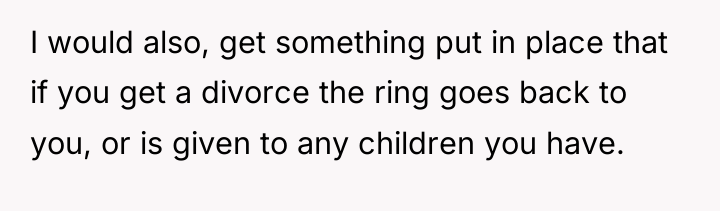 I would also, get something put in place that if...