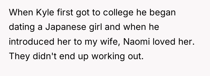When Kyle first got to college he began dating a...