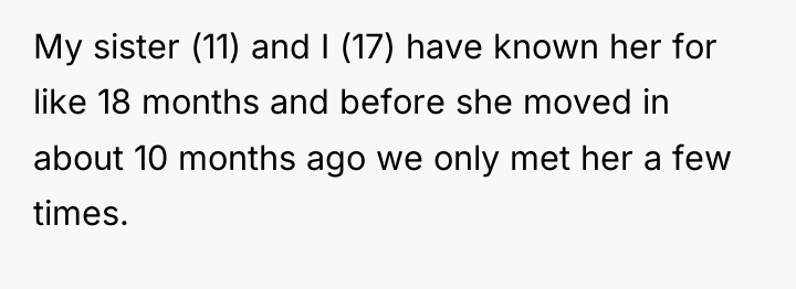 My sister (11) and I (17) have known her for...